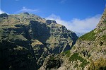 Blick auf bizarre Berge