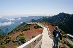Auf dem "Pico Ruivo" - auf einem sicheren Holzsteg kann man auf der ganzen Breite des Gipfels das herrliche Panorama geniessen.