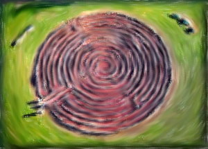 Labyrinth - es geht im Leben mal vor, mal zurück - und man kommt doch in die Mitte. Und wenn man glaubt, gleich am Ziel zu sein, so kommt doch noch eine Biegung, die dich auf deinem Weg parallel scheinbar zurück führen. - und wenn du glaubst, du bist ganz weit entfernt von deiner Mitte, so bist du ihr schon ganz nah...