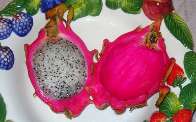 © Regina F. Rau: Früchte: Pitahaya  Drachenfrucht - Kugel- oder Zwergfeige