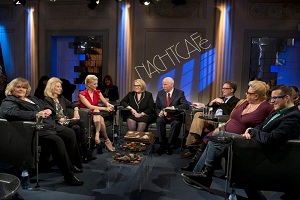 Foto: Alexander Kluge - Wieland Backes, Regina F. Rau und Wolfgang Diebl im SWR Nachtcafé