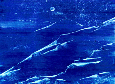 © Regina F. Rau: "Mondnacht im verschneiten Gebirge 1"