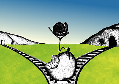 © Regina F. Rau: "Weggabelung - welcher Weg ins Paradies?"