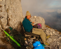 fröhliche Vital-Rohkost-Jause an der Guffertspitze