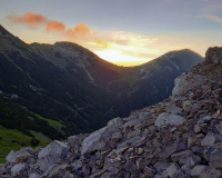 Abendglühen an der Weilheimer Hütte